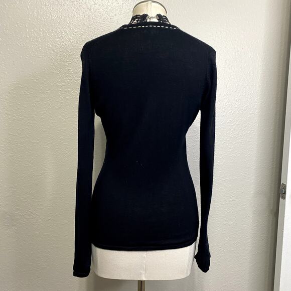 Karen Kane Merino Wool Gothic Emo Coquette Fitted GrungeCardigan Sweater- READ - Picture 6 of 15